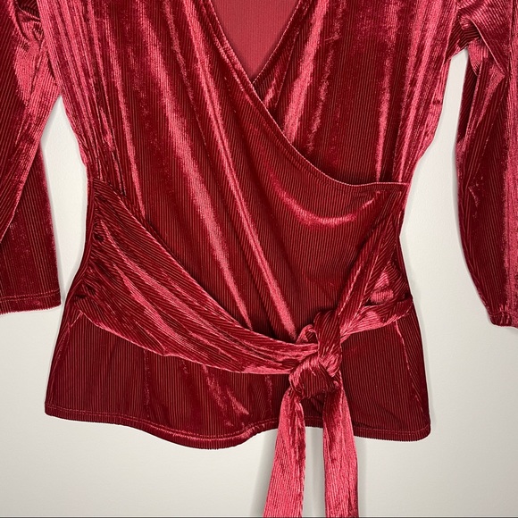 NWT velvet wrap front top - Picture 14 of 14